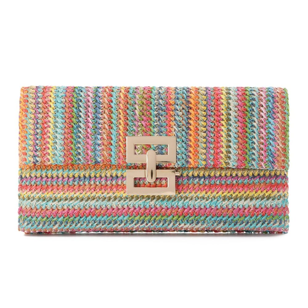 Straw Clutch Purse Beach Woven Bag Envelope Evening Clutch Straw :3